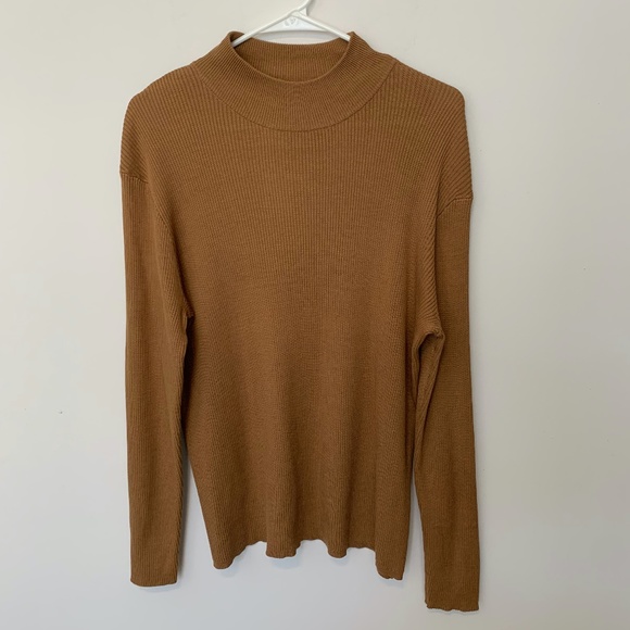 Coldwater Creek Sweaters - COLDWATER CREEK SILK & COTTON RIBBED MOCK TURTLENECK NWT